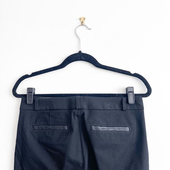 Banana Republic Womens Sloan Tuxedo Pants Trouser Tapered Black Lined Leather Si - Picture 8 of 12